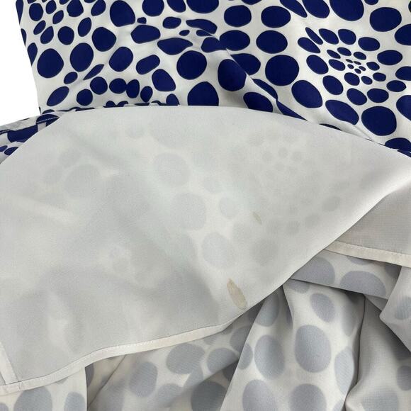 Alice + Olivia Silk Mini Dress Polka Dot Blue White Racerback Small - Picture 7 of 9